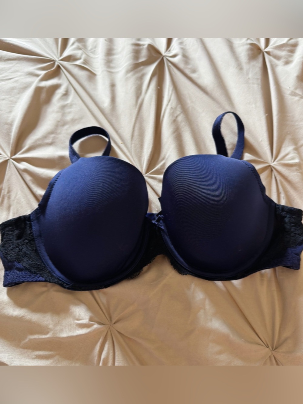 Torrid Navy Molded Lace-Trim Bra